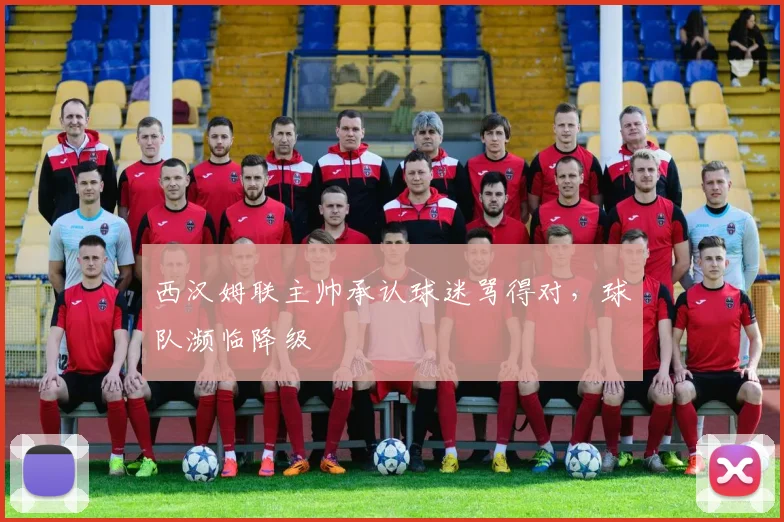 西汉姆联主帅承认球迷骂得对，球队濒临降级